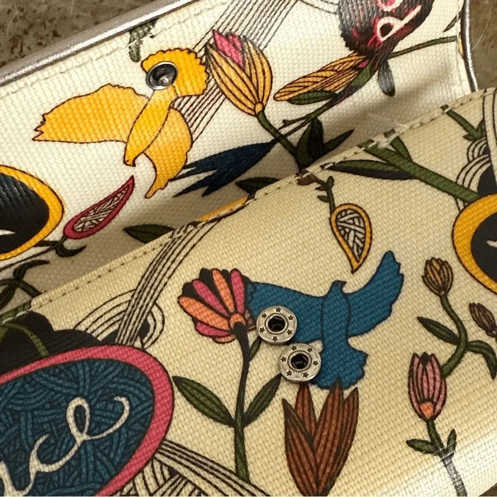 Sakroots Birds of Paradise Clutch Trifold Wallet Nature Peace Happy boho